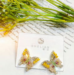 Classic Heart  & Butterfly Shape Plated  Westerns Earrings
